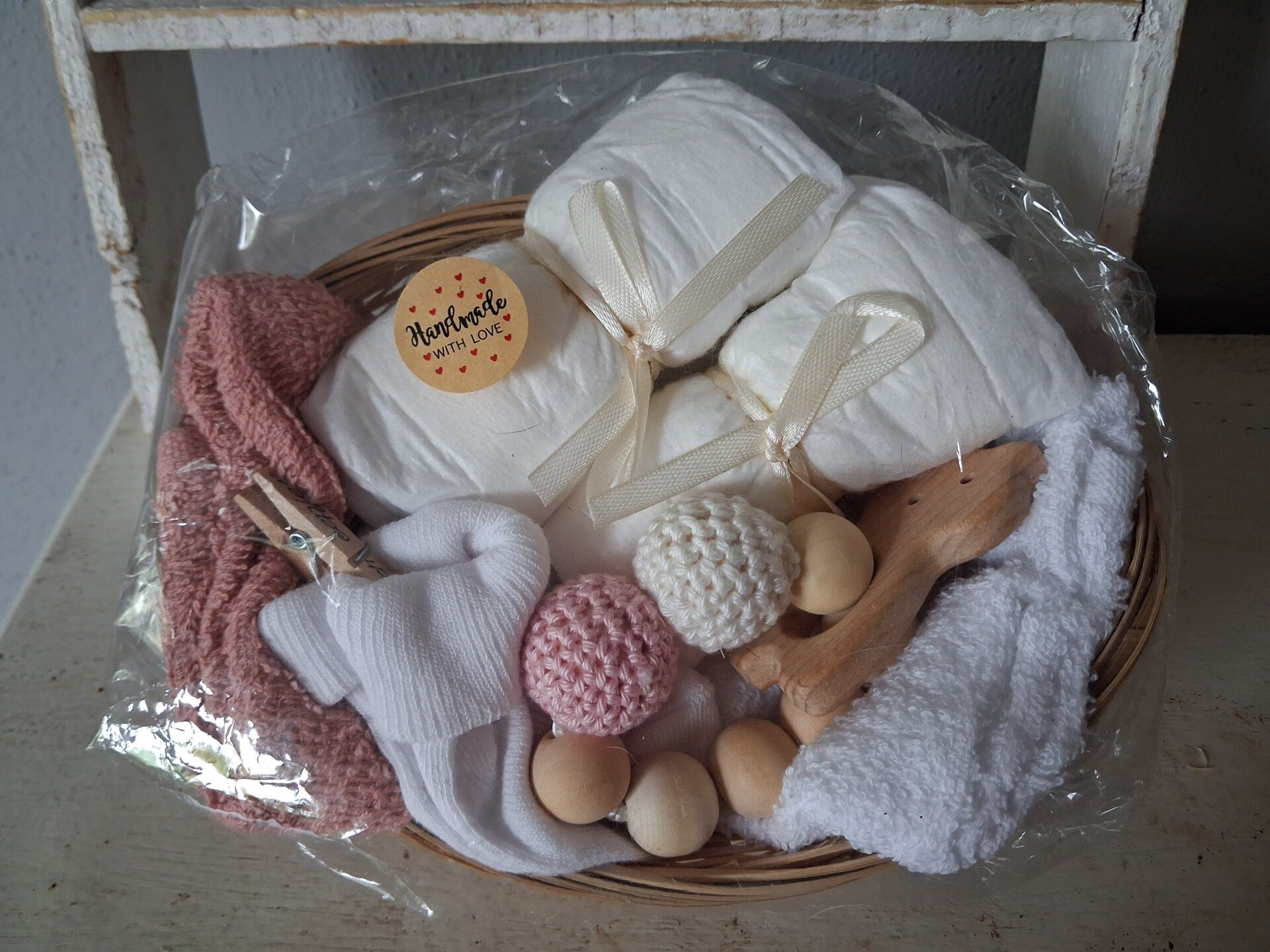 Kado mandje roze uil