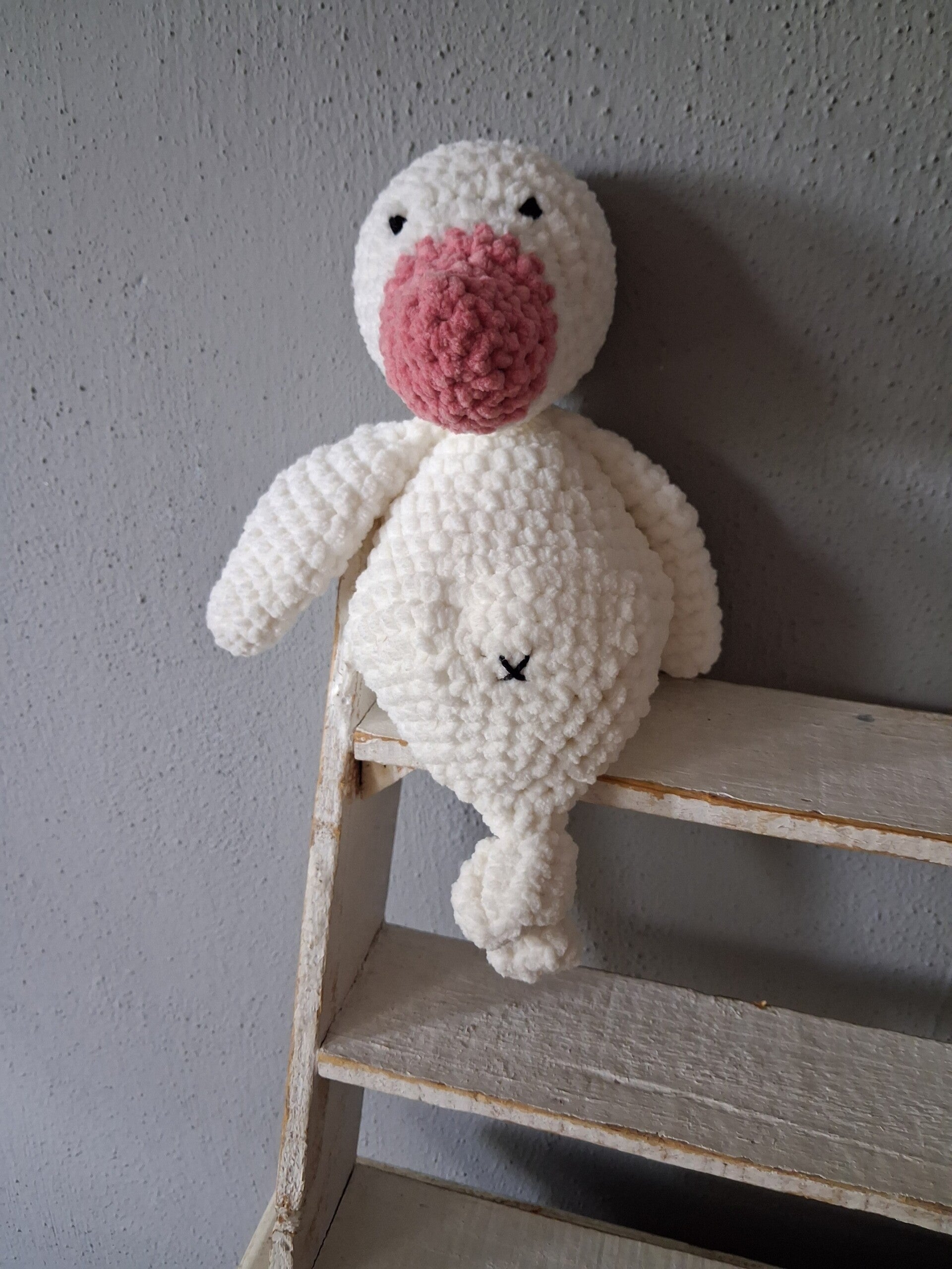 Newborn knuffel gans roze snuit