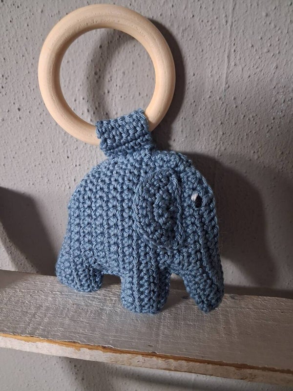 Bijtring olifant blauw