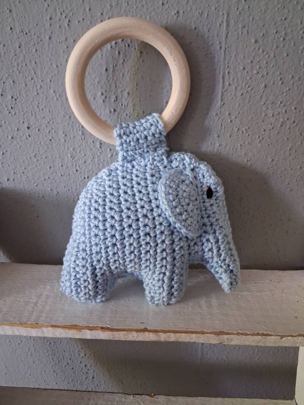Bijtring olifant licht blauw