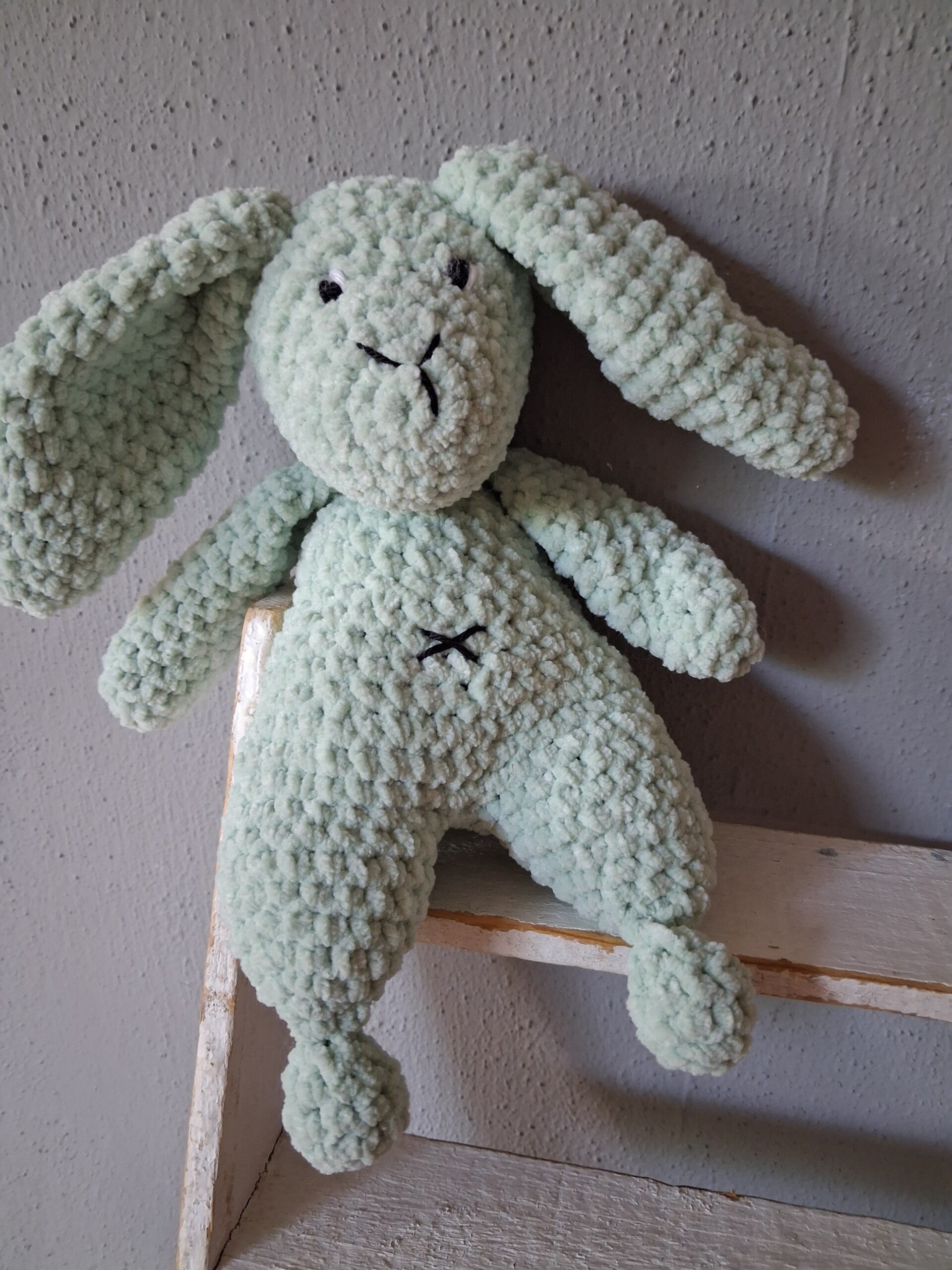 Newborn knuffel konijn licht groen