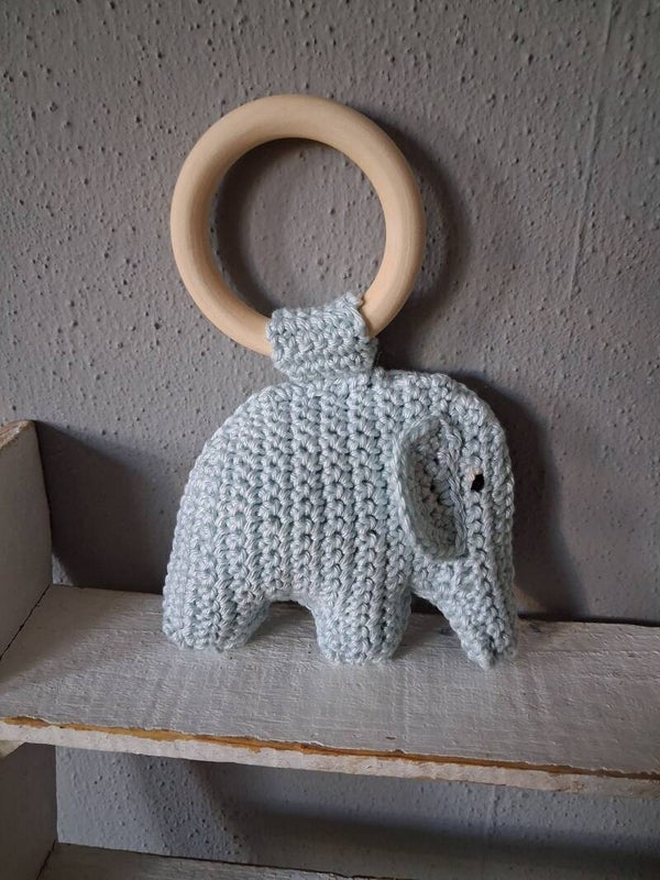 Bijtring olifant licht blauw