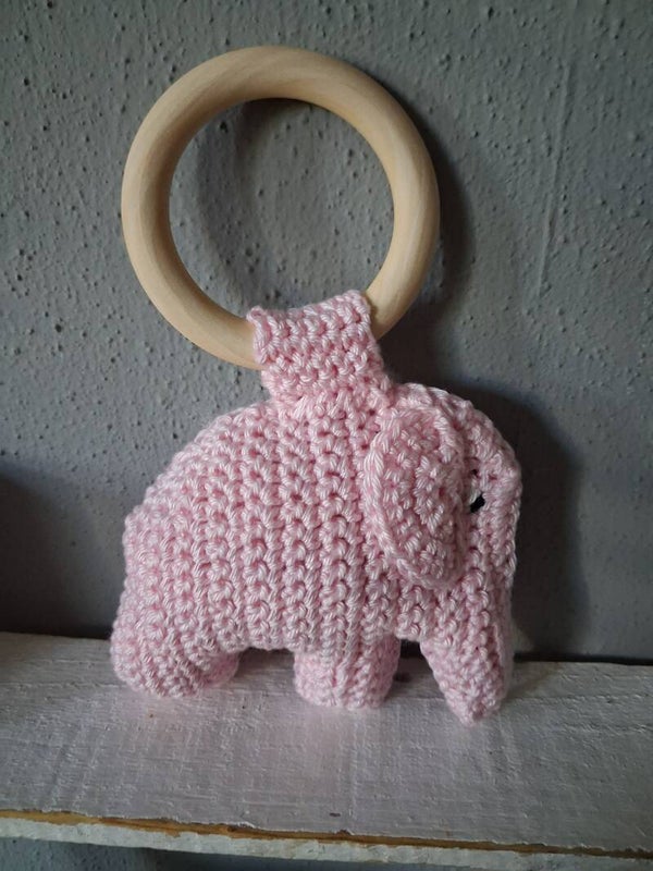 Bijtring olifant licht roze
