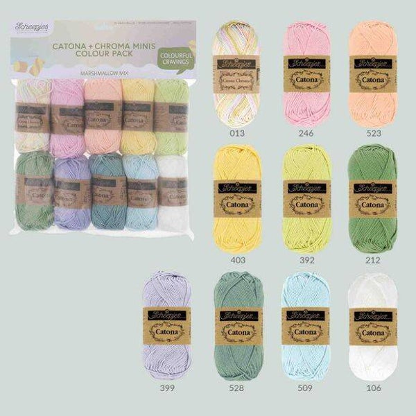 Scheepjes catona + chroma minis colour pack marshmallow mix