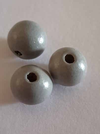 Houten kraal 12 mm grijs (1)