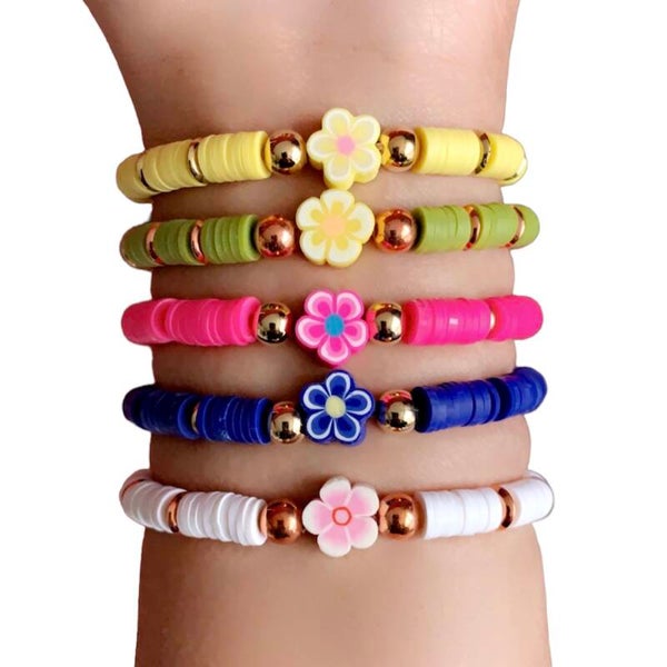 Boho polymeer stretch armband