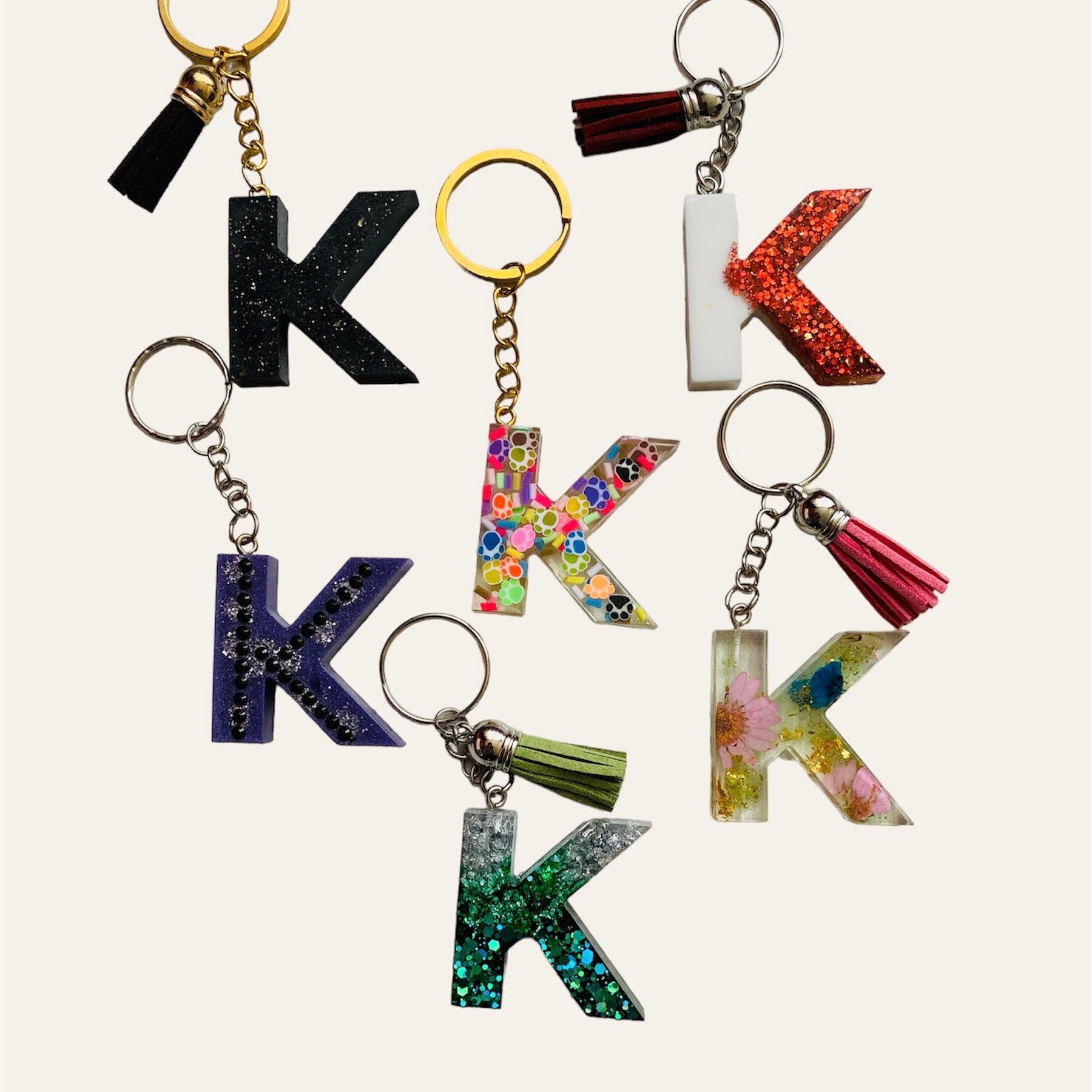 Epoxy letter K sleutelhanger