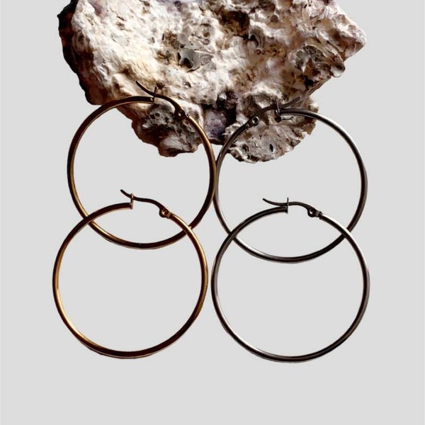 Stainless steel oorringen 45mm