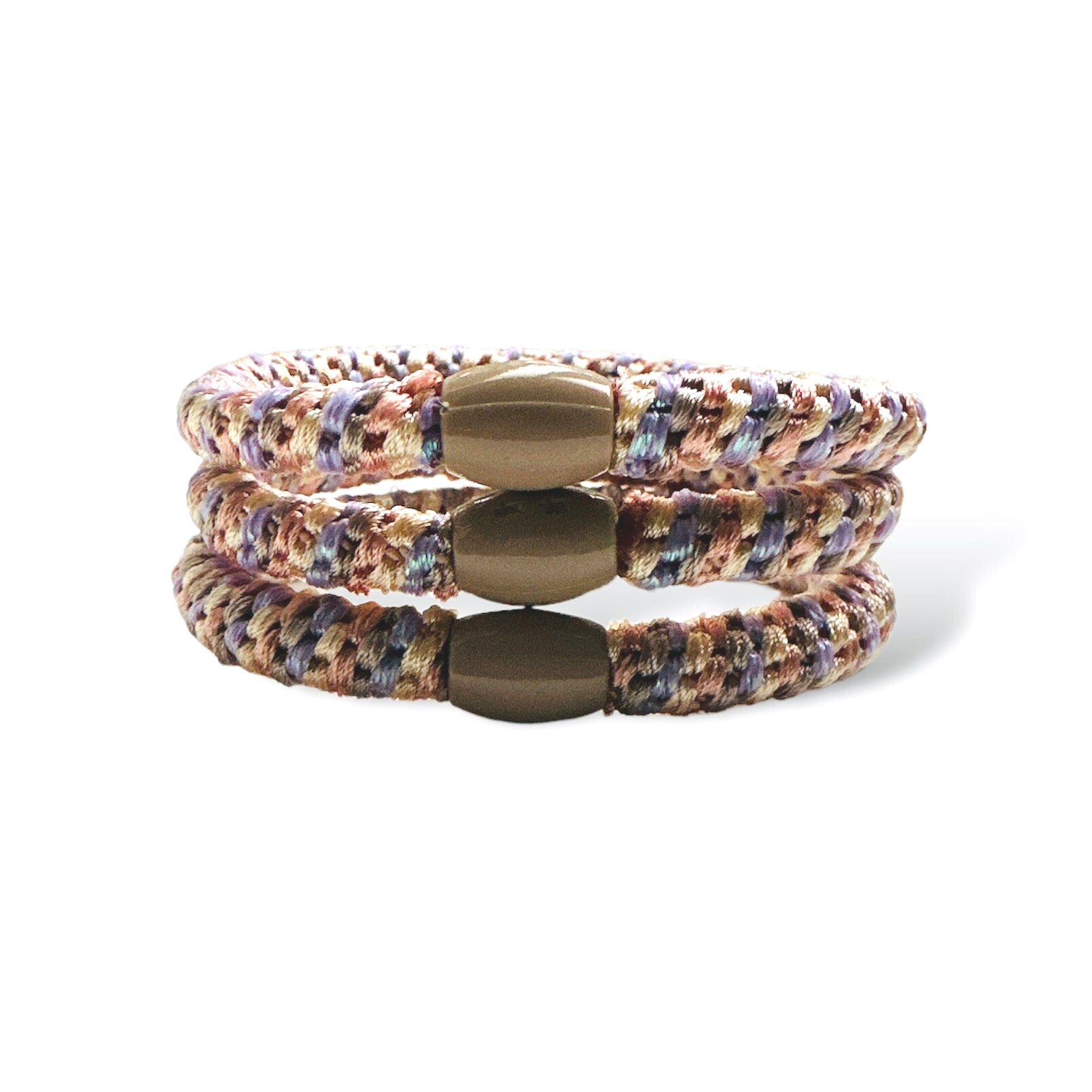 Haarelastiek kaki/paars/roze