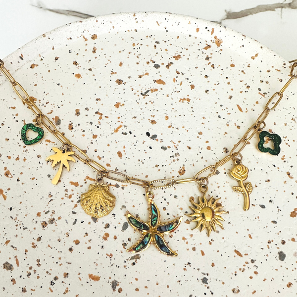 Zeester bedelketting goud