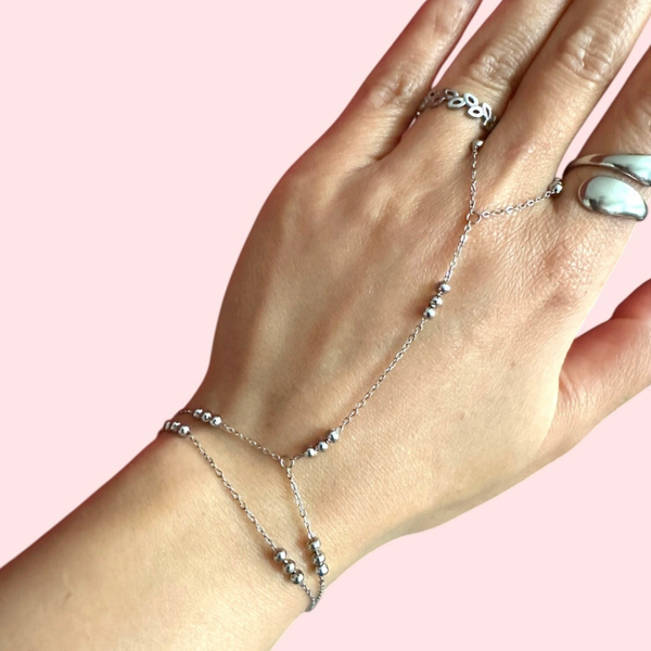 Dubbele layer armband met ring
