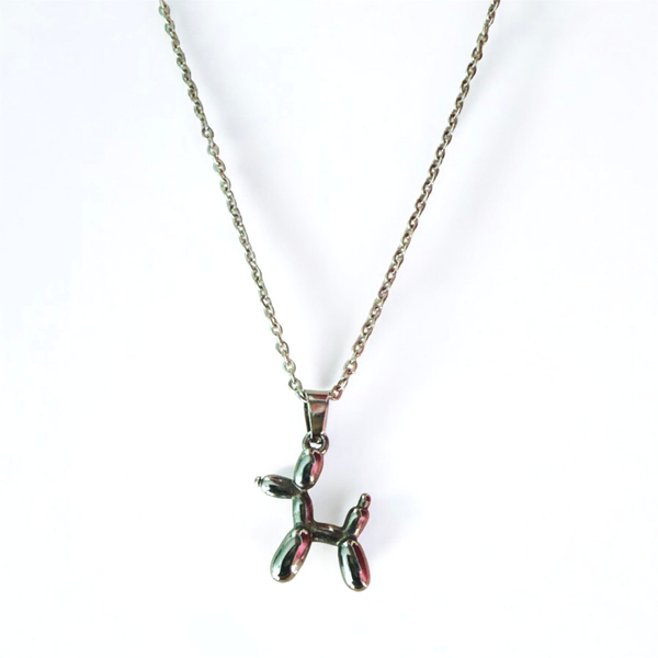 Balloon dog ketting zilver