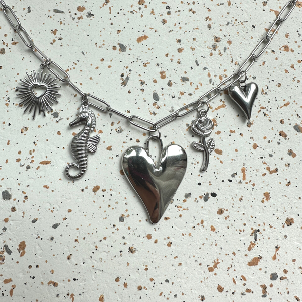 Mix & match bedelketting zilver