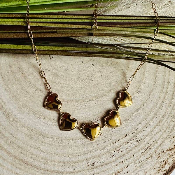 Gouden hartjes ketting