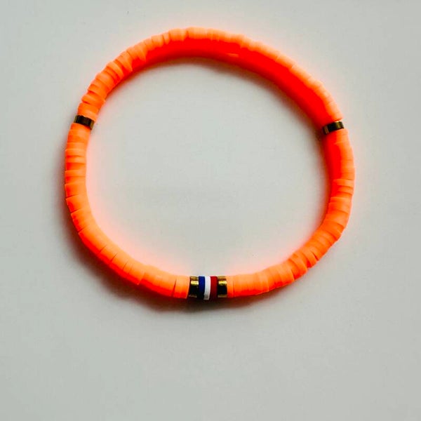 Oranje stretch armband