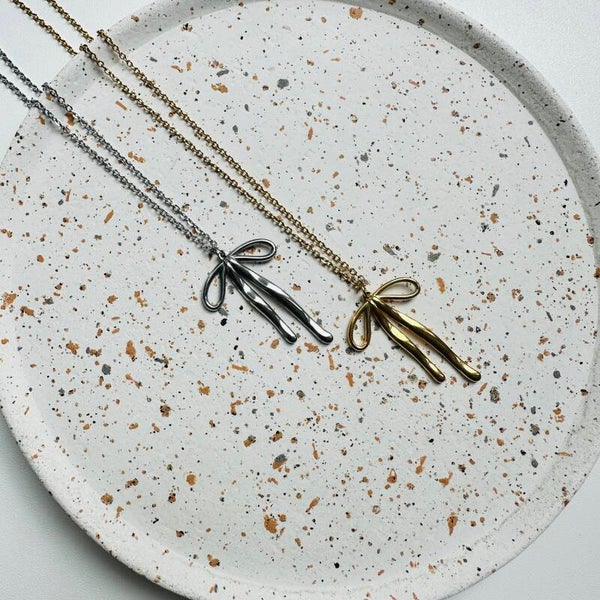 Stainless steel ketting met strikje
