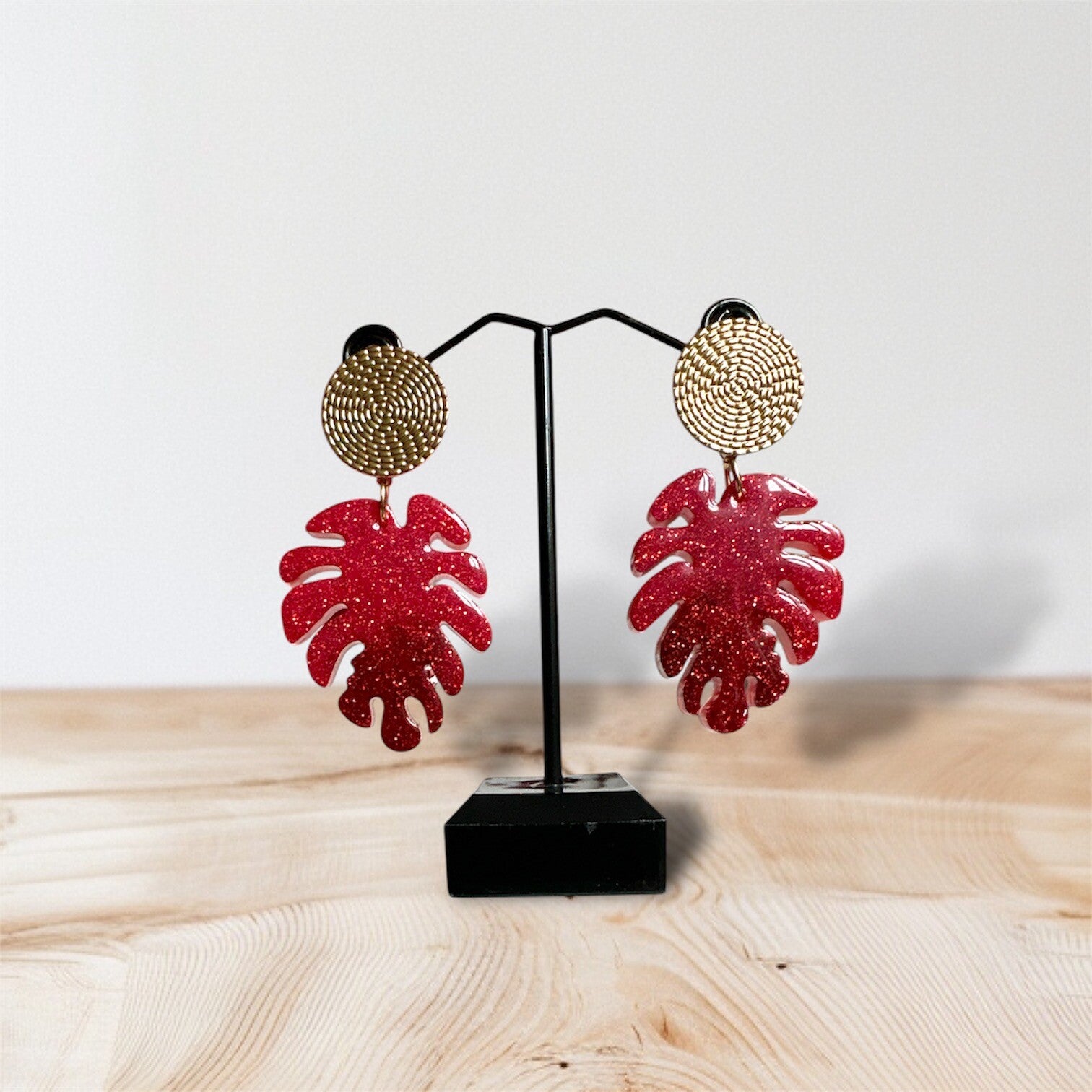 Epoxy blaadjes oorbellen