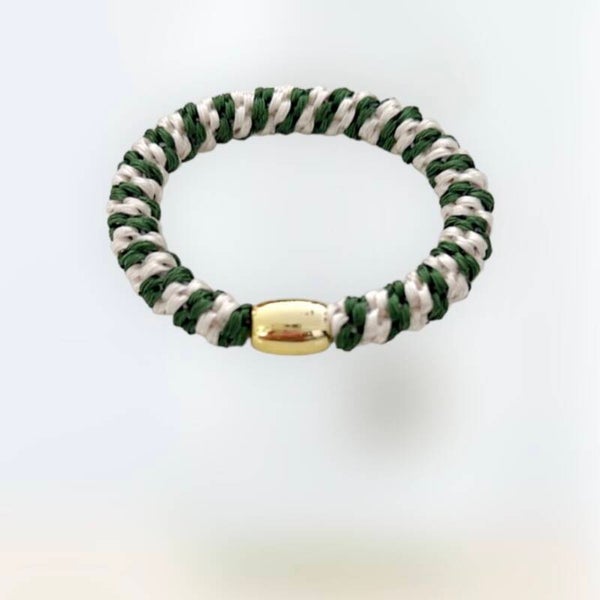 Haarelastiek groen beige