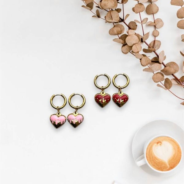 Nina hartjes oorbellen