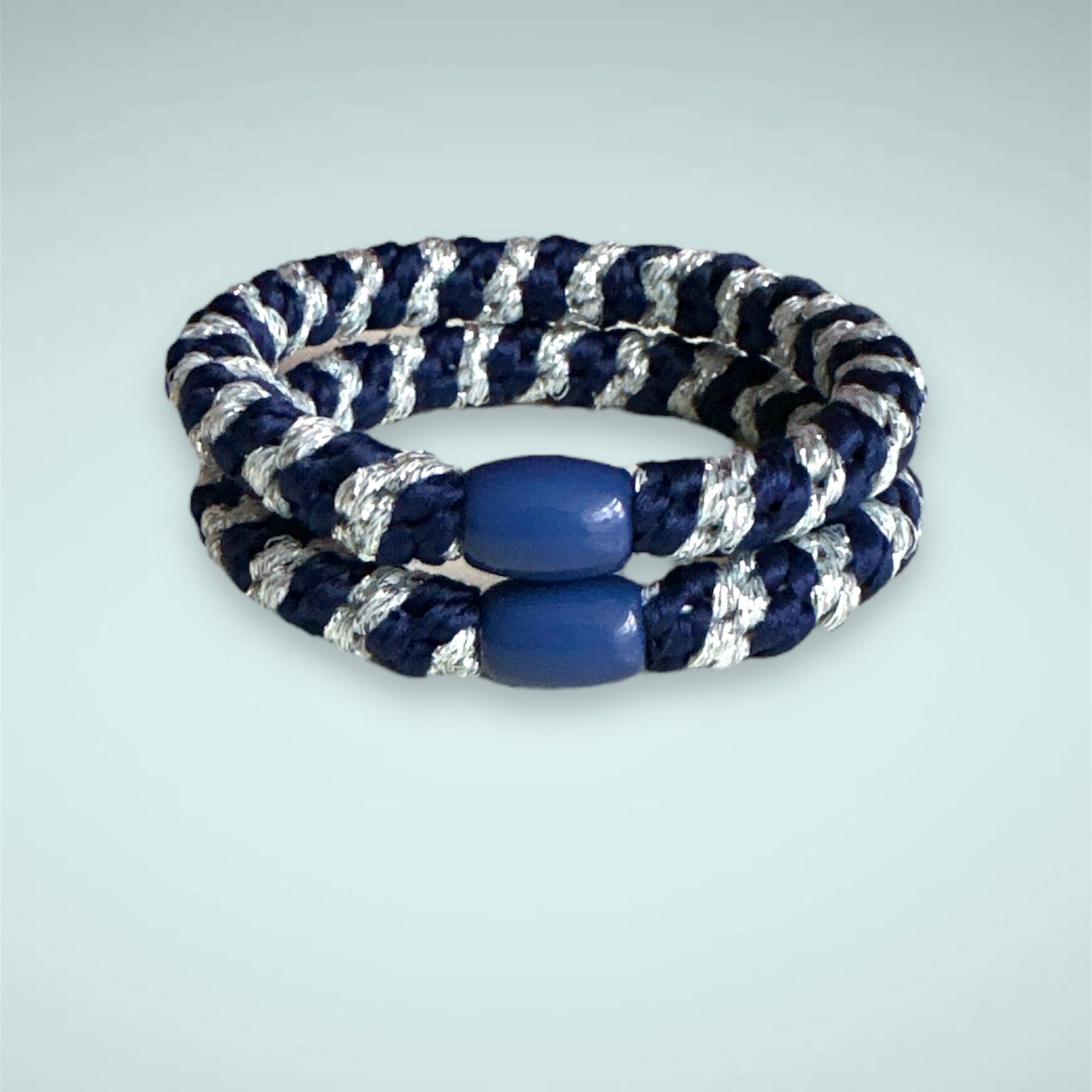 Haarelastiek wit/blauw