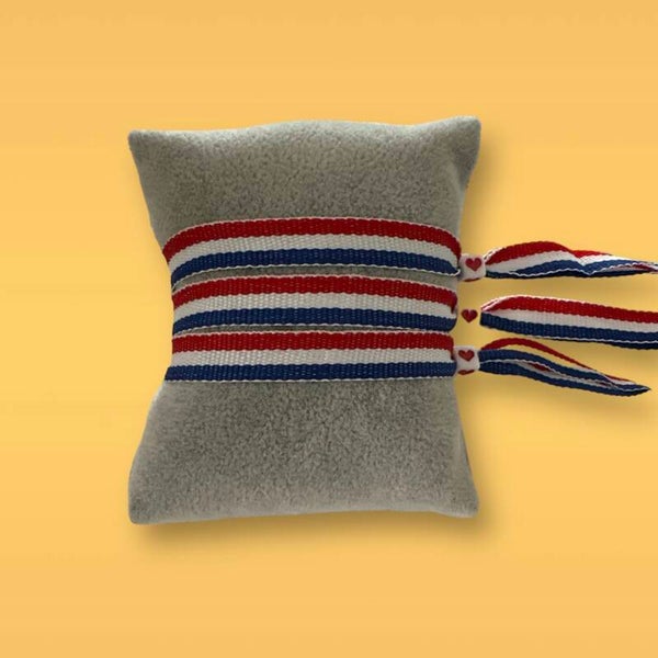 Lint armband rood wit blauw