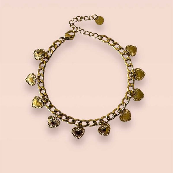 Hartjes schakelarmband