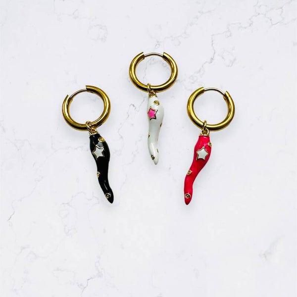 Chilipeper star oorbellen