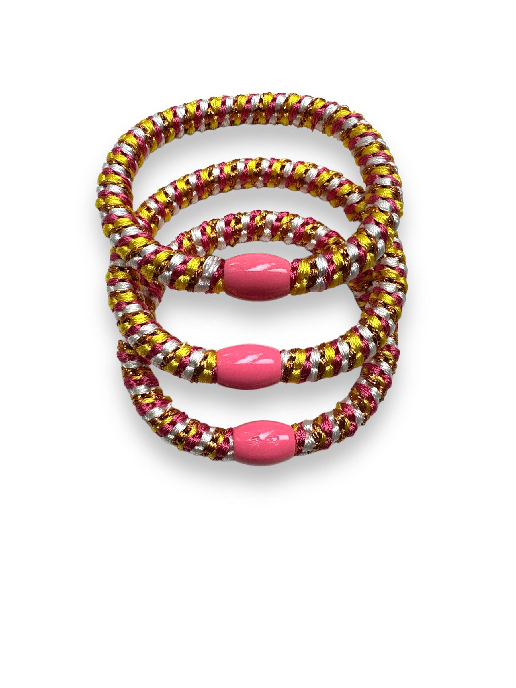 Haarelastiek roze/geel/wit