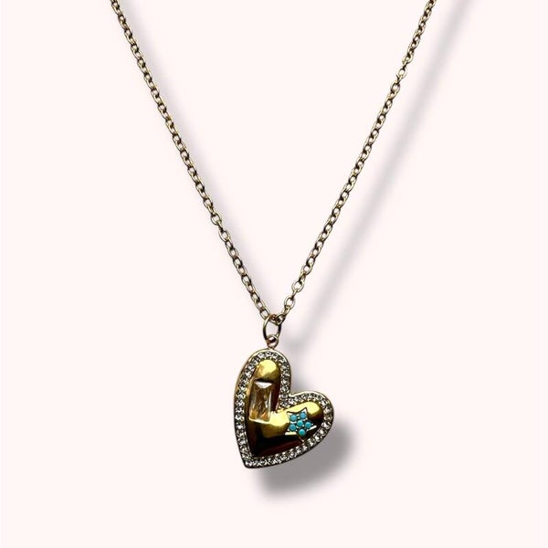 Sprankelende hart ketting