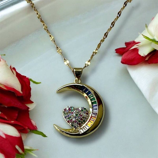 Ketting halve maan zirkonia