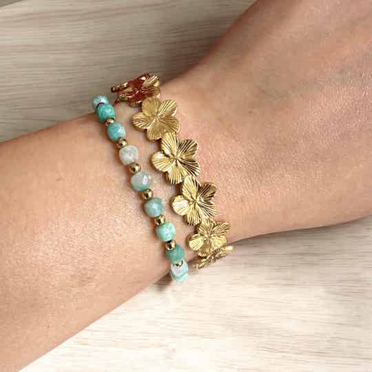 Bloemen bangles rvs