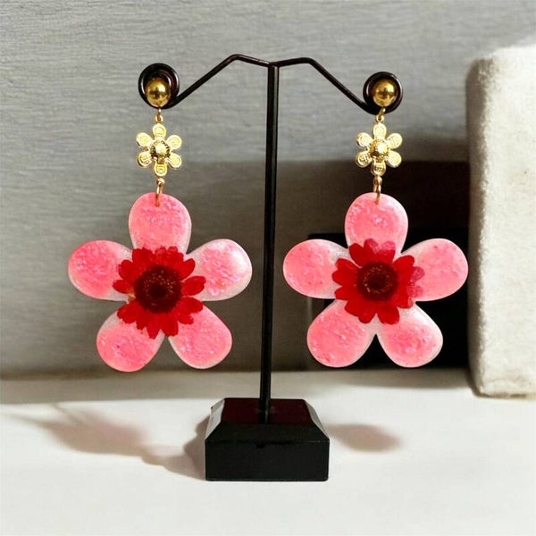 Resin Flower oorbellen