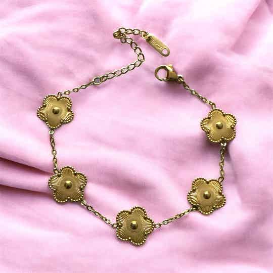 Madeliefje armband goud