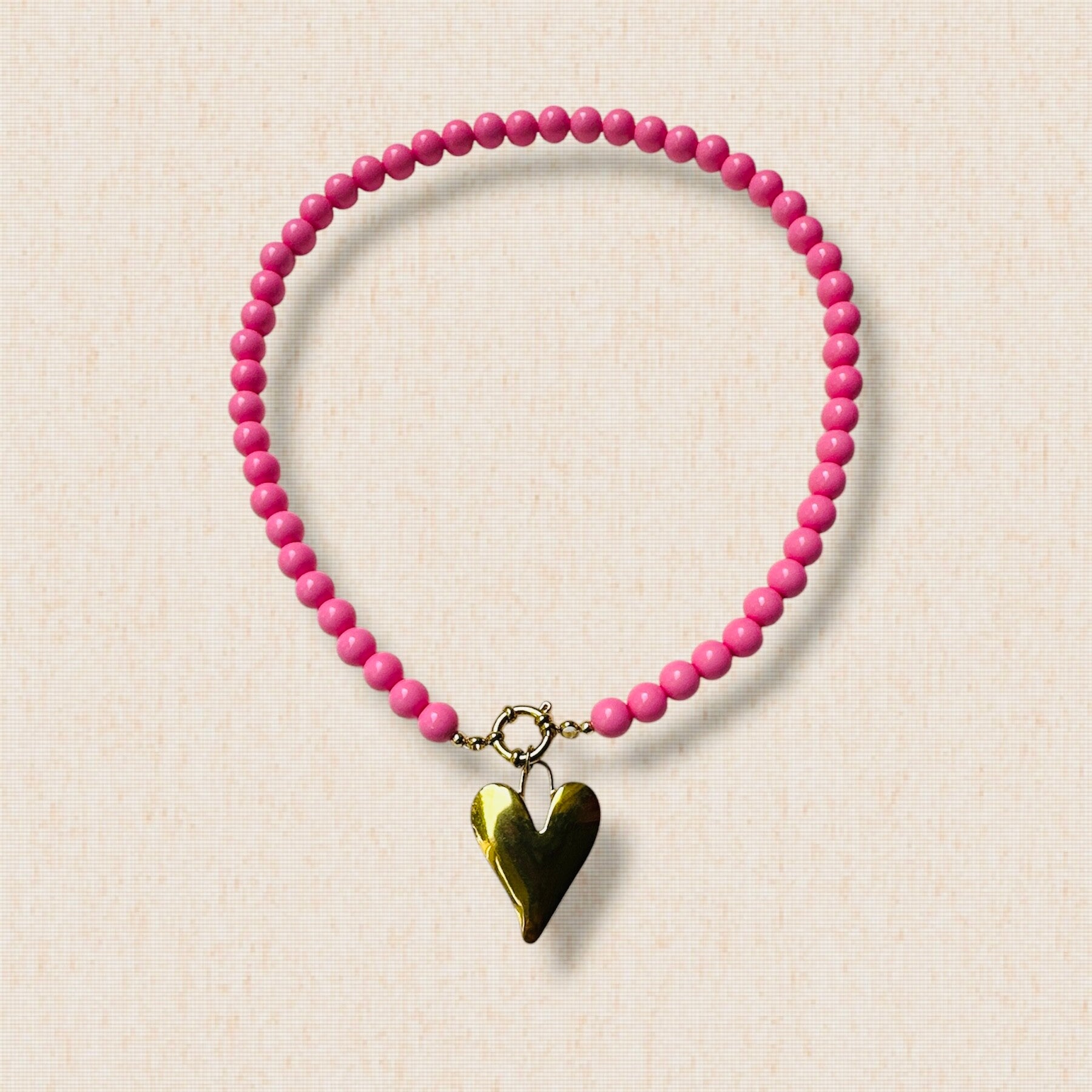 Trendy kralen ketting met hart