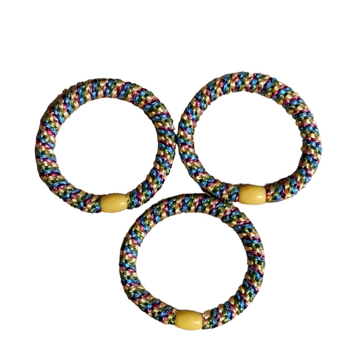 Haarelastiek geel-blauw-roze