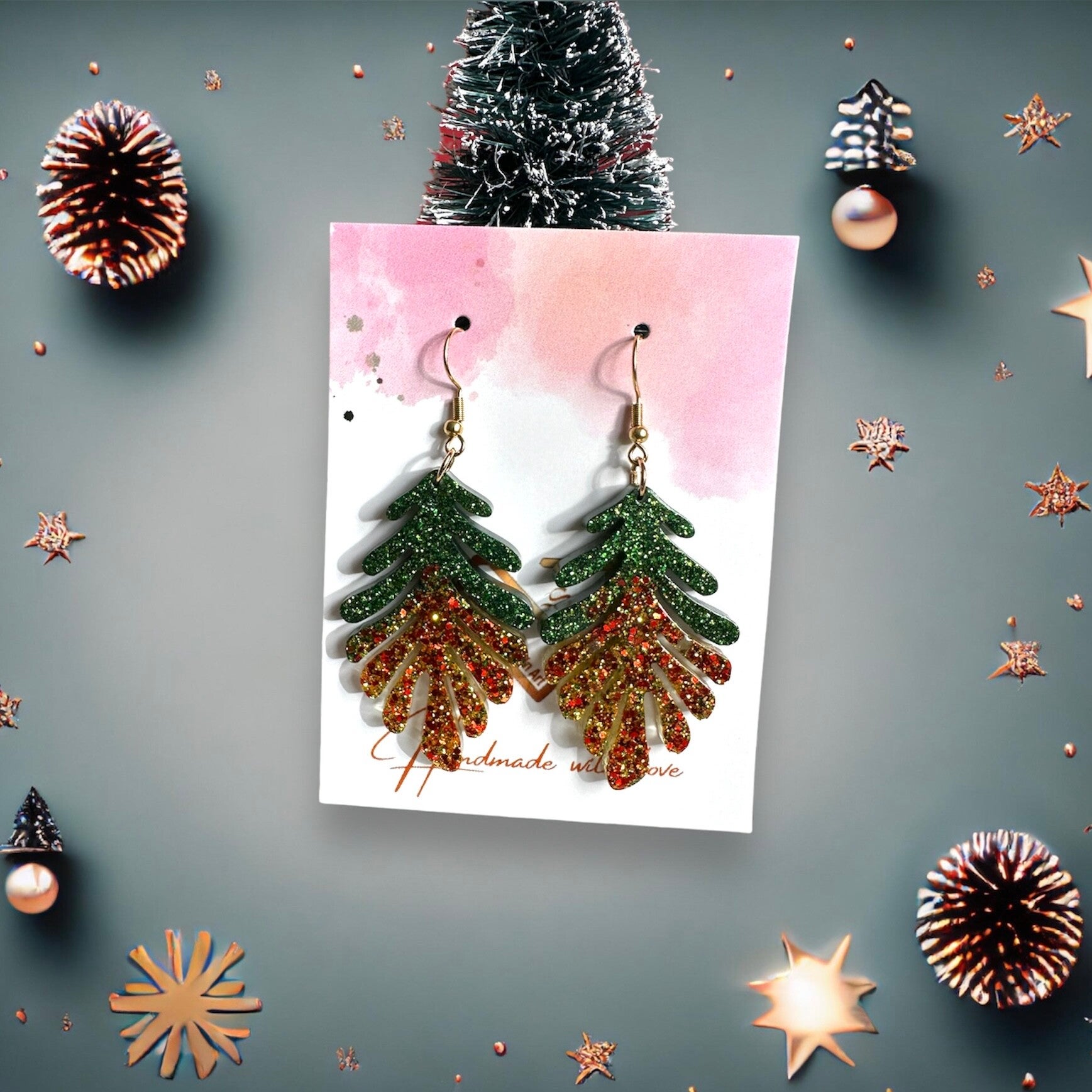 Epoxy Blad oorbellen