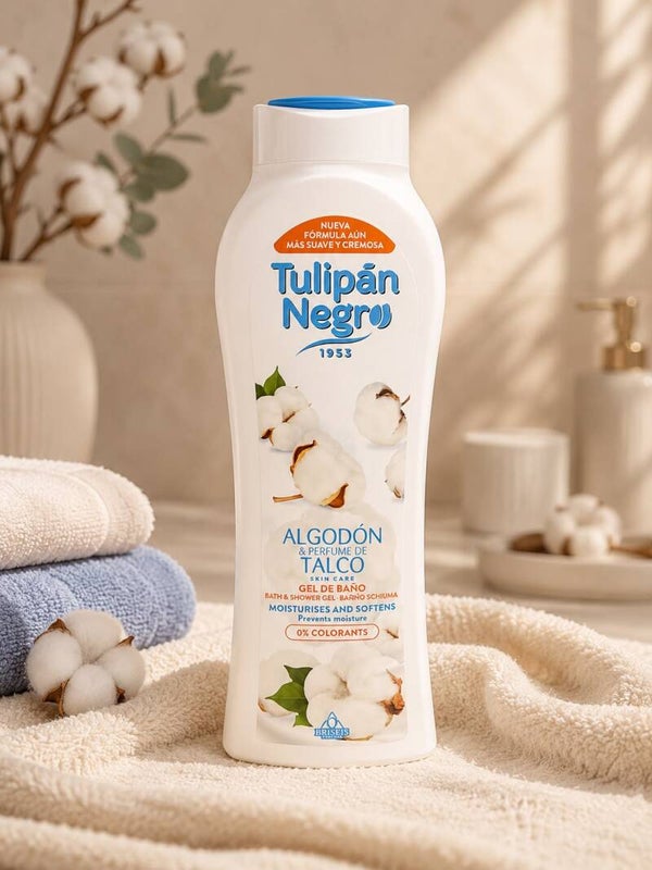 Gel de ducha algodón y perfume de talco