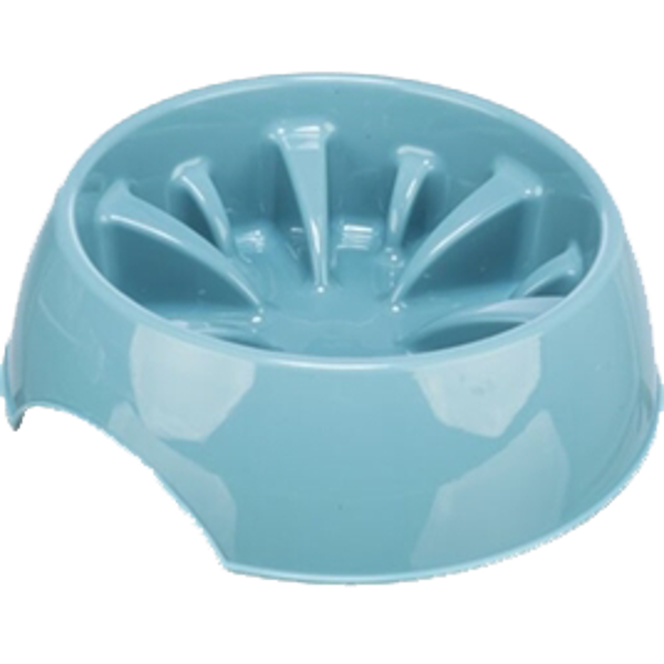 TRIXIE VOERBAK SLOWFEEDING BLAUW 20 CM 800 ML