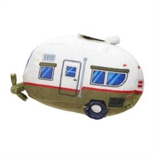 BARK HAIRSTREAM TRAILER CARAVAN PLUCHE GROEN / WIT 22X16X11,5 CM
