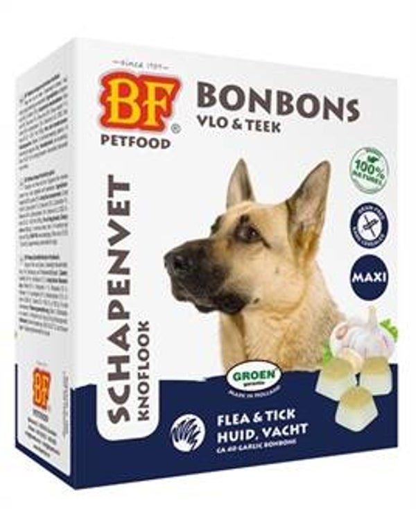 BF Petfood Schapenvet Maxi Bonbons Knoflook 40 Stuks
