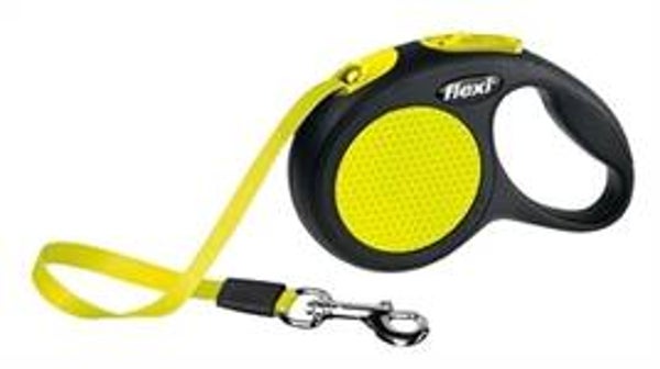 FLEXI ROLLIJN NEW CLASSIC NEON TAPE ZWART / GEEL L 5 MTR