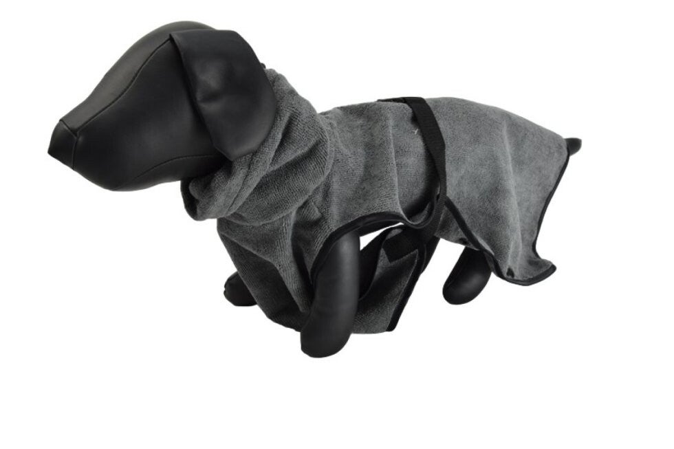 Hondenbadjas microvezel GRIJS maat XL