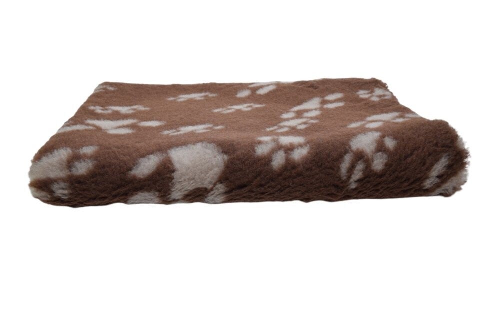 🐾 Vetbed Donkerbruin met Bruine Poot – 100 × 150 cm