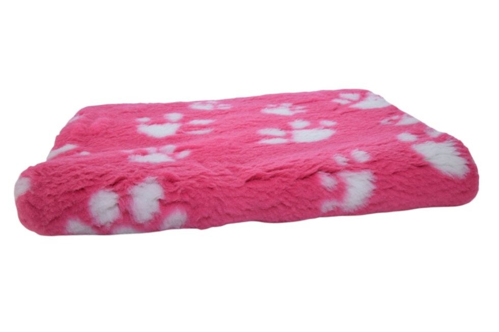 🐾 Vetbed Roze met Witte Poot – 100 × 150 cm