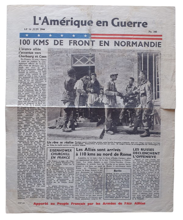 Leaflet F 120 ''L'Amerique en Guerre No. 105'' D-Day