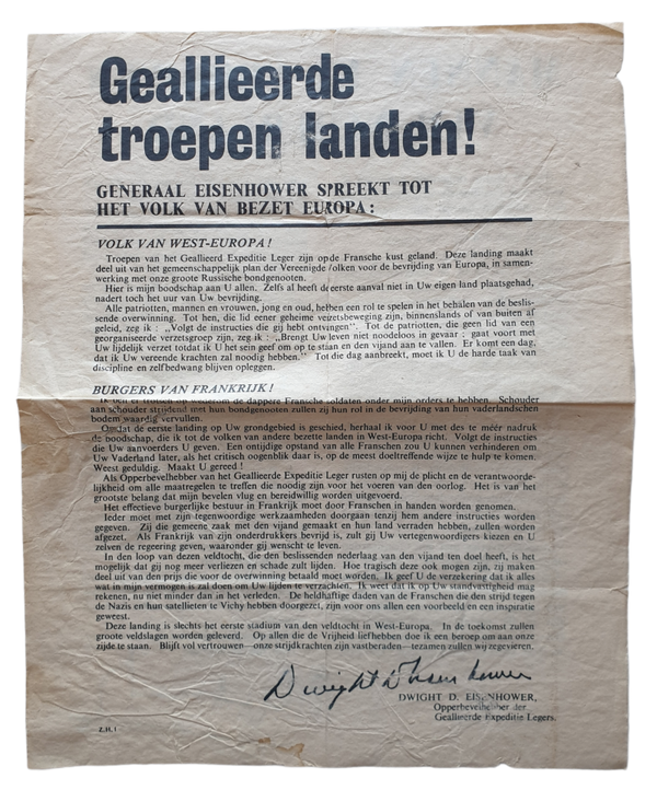 Leaflet ZH 1 Geallieerde troepen landen D-Day
