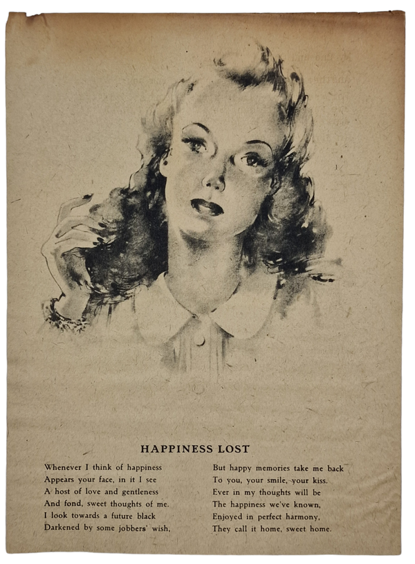 Original WW2 German Leaflet - Happiness Lost