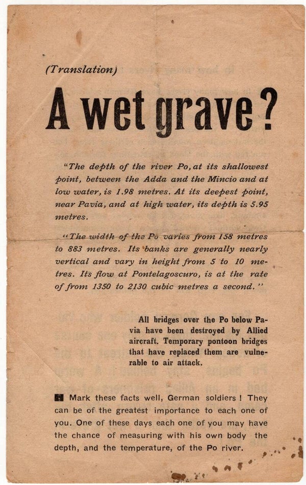 Leaflet T/34 A wet grave? translation
