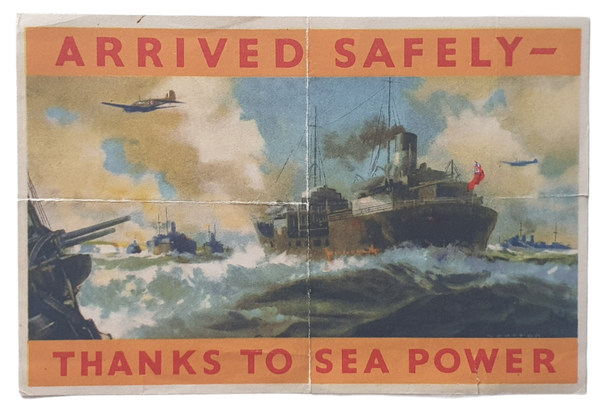 Leaflet ''arrived safely thanks to sea power''