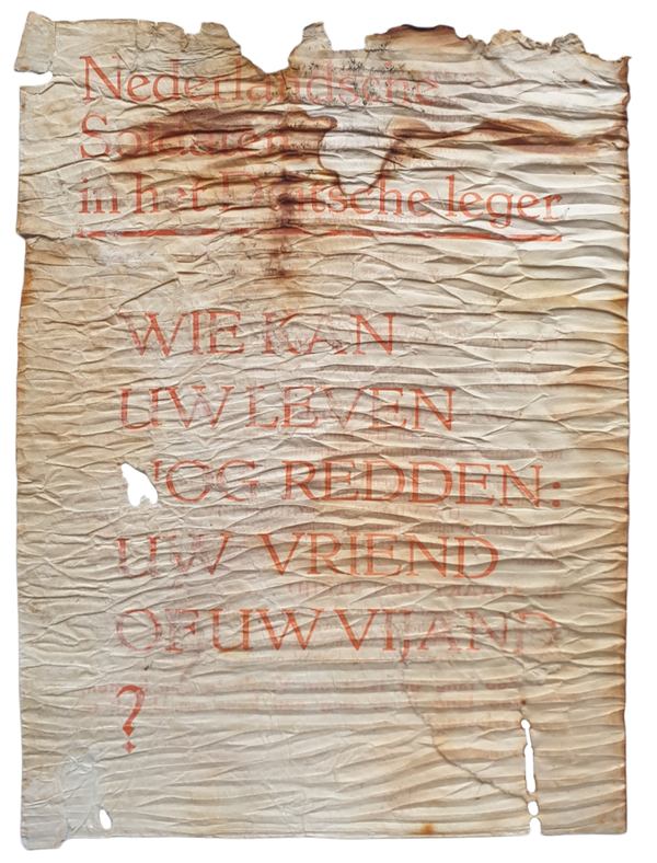 Leaflet ''Nederlandse soldaten in het Duitse leger!''